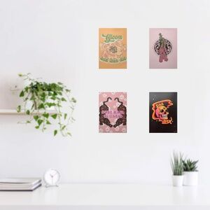 Lunar Babes - Floral Bloom Skull Tiger Art Wall Decor Print 5x7" (Set of 4)